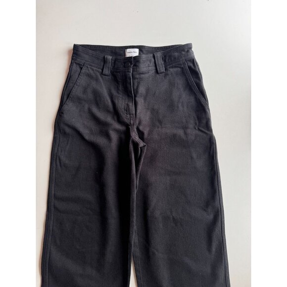 NWOT Aritzia SUNDAY BEST Carrousel GD Black Cotton Canvas Wide Leg Pants, Size 0 - Picture 2 of 15